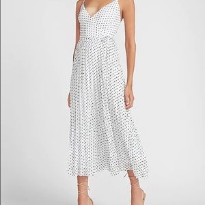 Express Polka Dot Pleated Wrap Dress sz S
